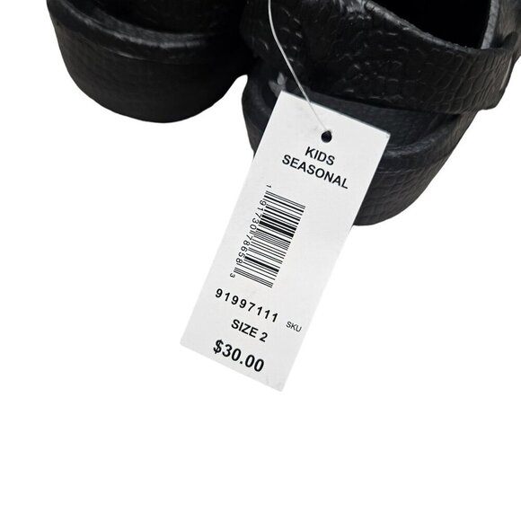 NWT Alligator-Themed‎ Kids Clogs With Strap Dark Gray Rubber Shoes - Picture 5 of 5